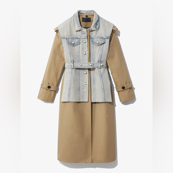 Proenza Schouler Belted Trench with Denim Vest Coat 🧥